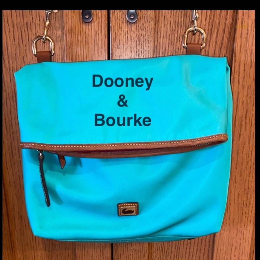 Authentic D&B Durable Nylon Lightweight Bag With Leather Crossbody Strap & Feet